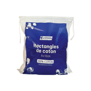 Rectangles de coton - non DM - 8 x 10 cm