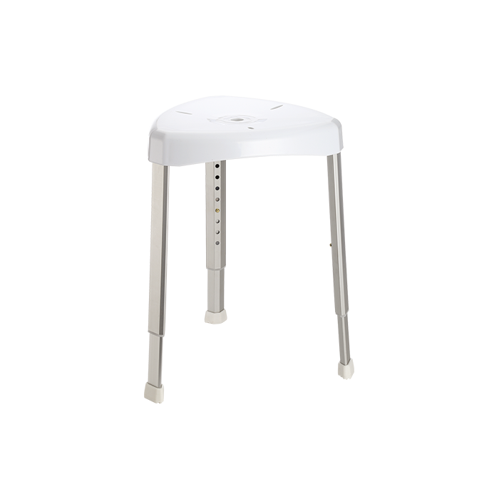 Tabouret de douche blanc de forme triangulaire à marque Laboratoires Euromedis