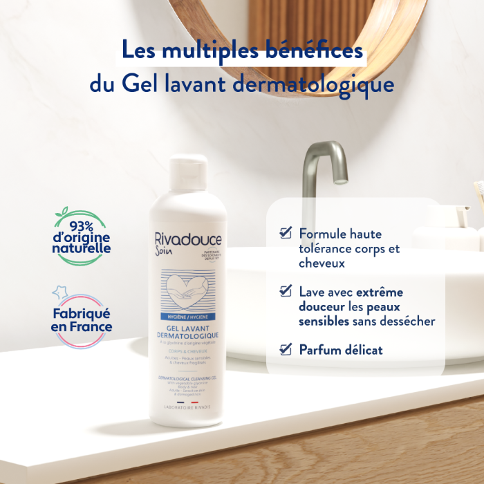 Gel lavant dermatologique corps et cheveux - 500 ml